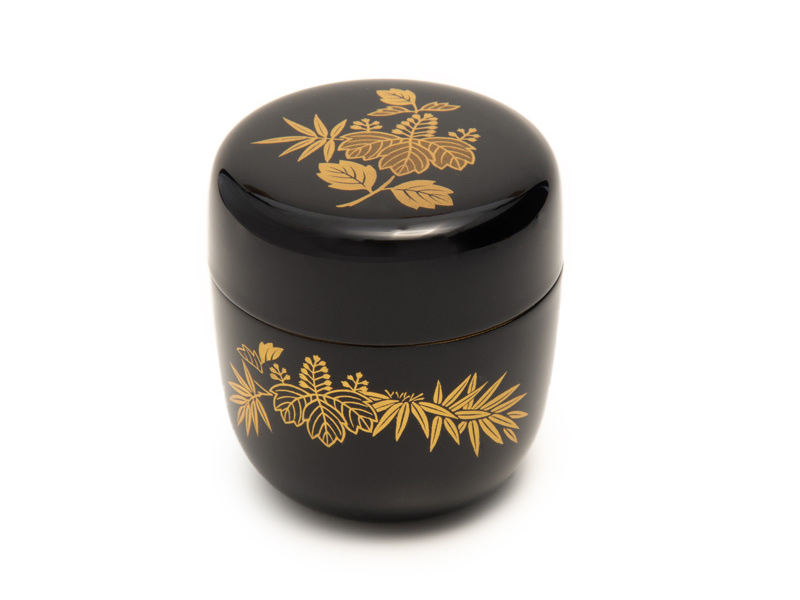 Natsume, lacquerware tea caddy for matcha. Bamboo and paulownia Natsume, lacquerware tea caddy for matcha. Bamboo and paulownia