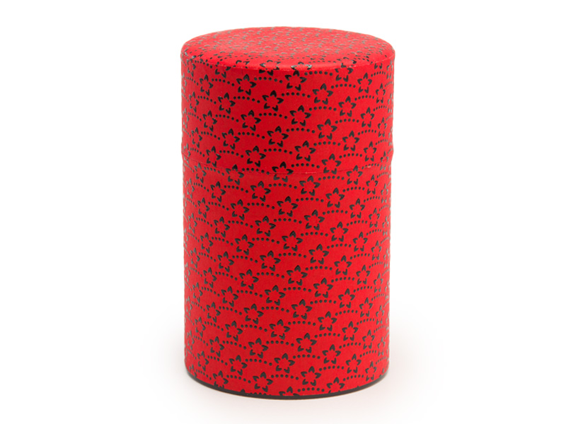 Tea caddy, little “inden” flowers red, 150 g (5 oz) Tea caddy, little “inden” flowers red, 150 g (5 oz)